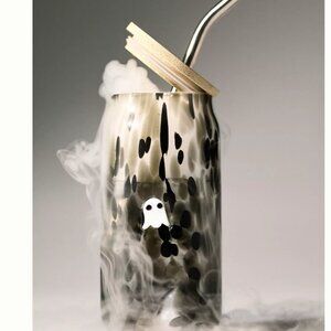 NWT Anthropologie Ghost Tumbler Mystic Confetti Icon Juice Glass Tumbler w Lid